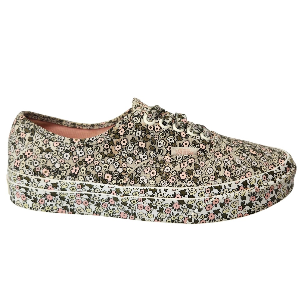 Vans Authentic Mono Floral Low Top Shoes Women's 6.5 Pink 44 Deck Sneaker 721356